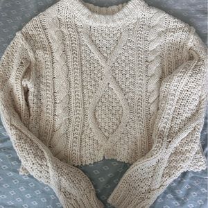 Free people cutting edge cotton cable sweater